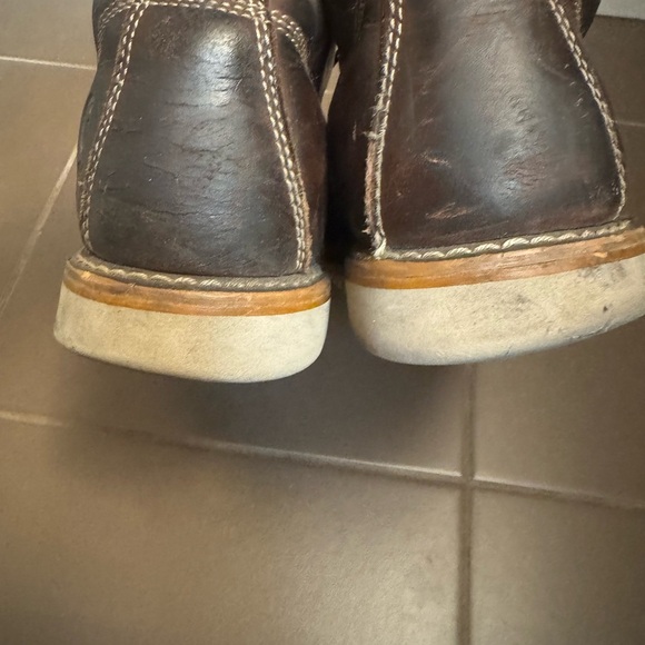 CARHARTT Men's Brown Leather Waterproof Moc Toe Wedge Work Boots Size 9 Outdoors - Picture 8 of 16